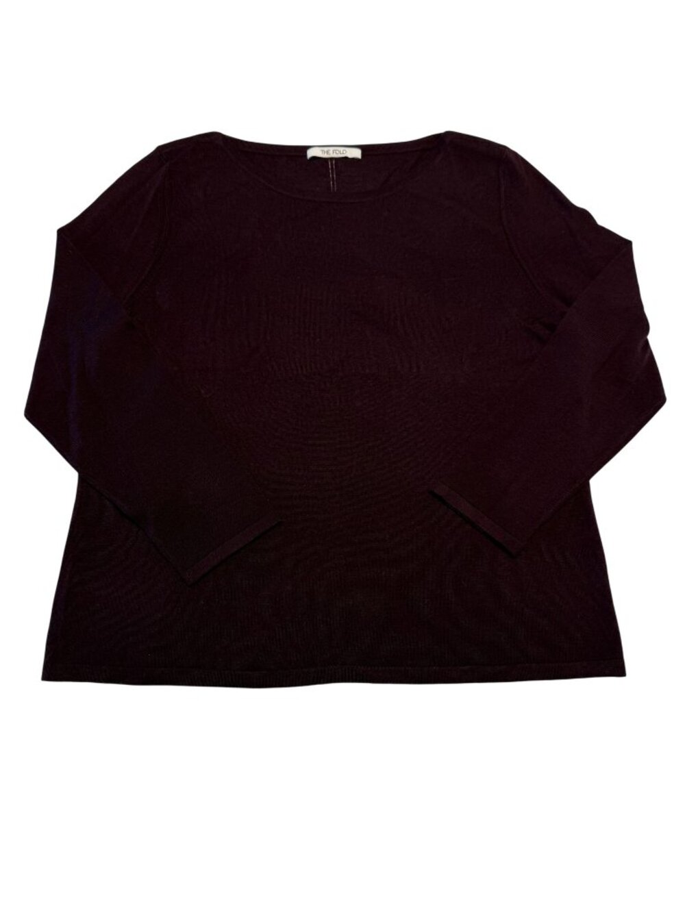 The Fold Burgundy 100% Merino Wool Knit Sweater Women's Size Large L